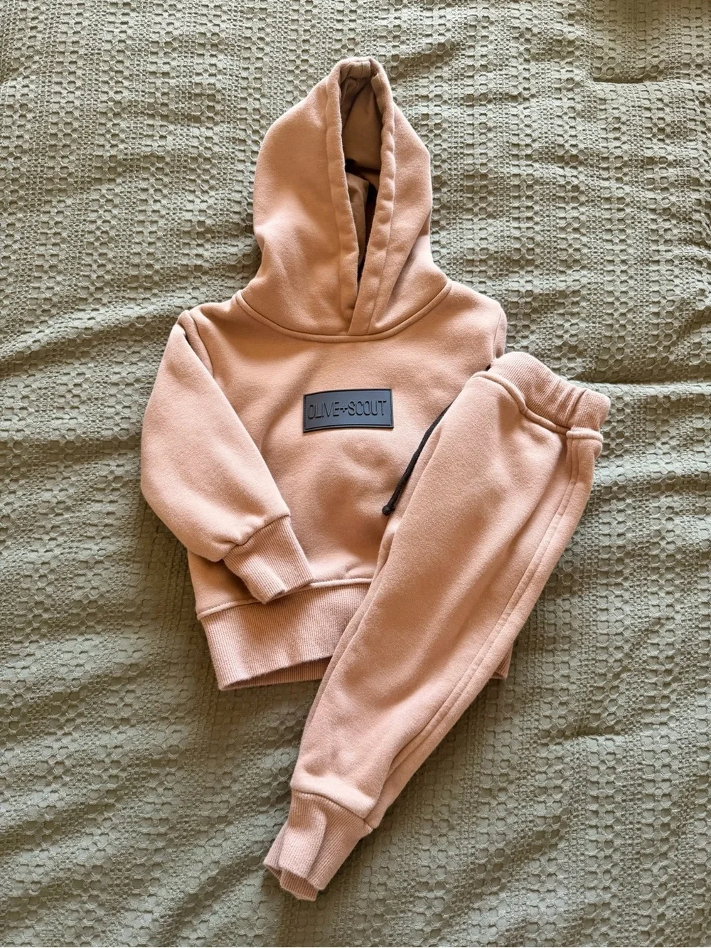 OLIVE + SCOUT Kids' Cream Jogger & Hoodie Matching Set - Athletic Sweatpants